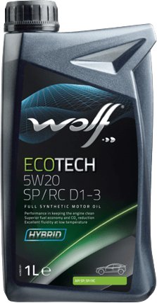 

Моторное масло Wolf EcoTech 5W-20 SP/RC D1-3 1л