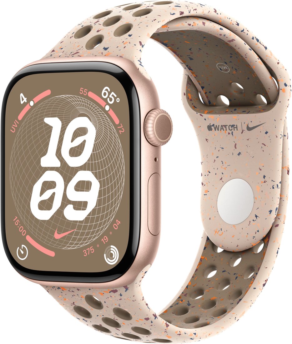 

Умные часы Apple Watch Nike Series 10 46 мм (алюминиевый корпус, розовое золото/камень пустыни, спортивный силиконовый ремешок M/L)