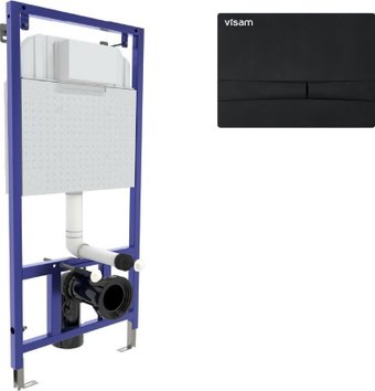 Инсталляция для унитаза Visam Slim 525 с кнопкой F5 EX-040255 (черный Soft Touch)