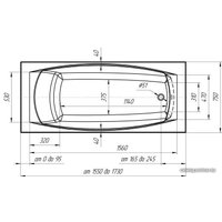 Ванна 1Марка Pragmatika 173x75 (с каркасом)