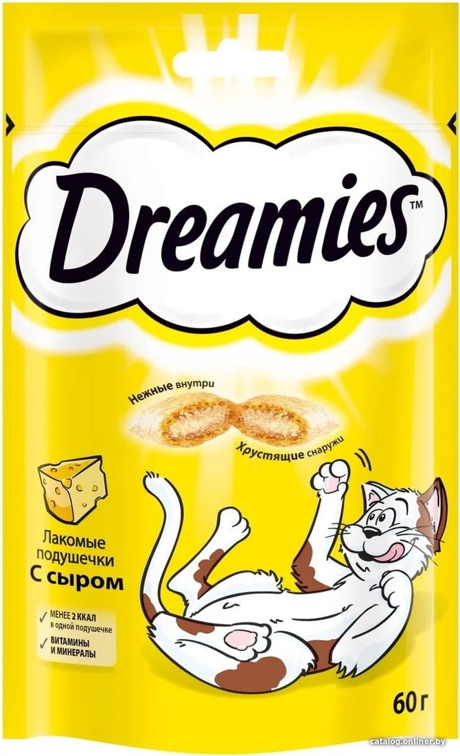 Лакомство для кошек Dreamies лакомые подушечки с сыром 60 г