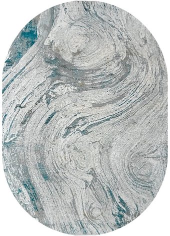 Ковер для жилой комнаты Milat Leda C793B-GRAY-BLUE-OVAL (0.8x1.5)