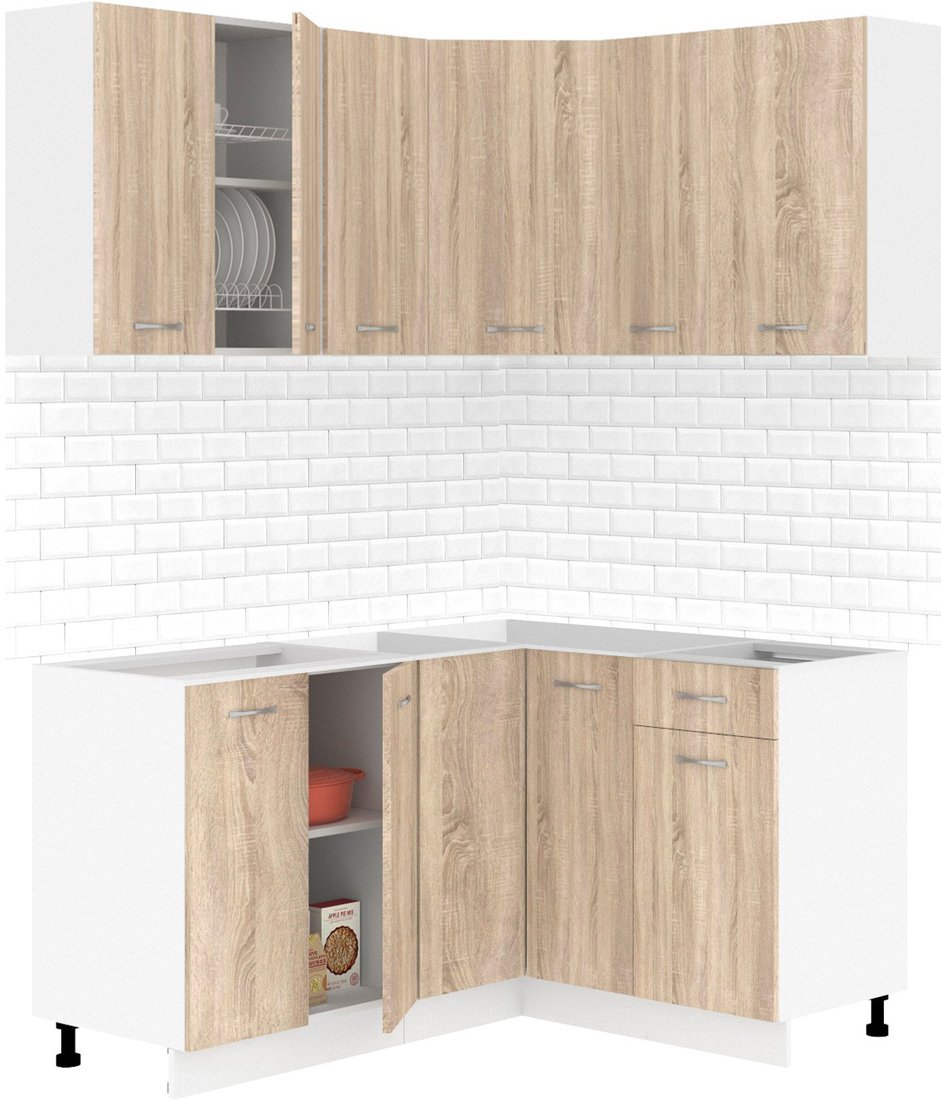

Готовая кухня Кортекс-мебель Корнелия Лира 1.5x1.3 без столешницы (дуб сонома)