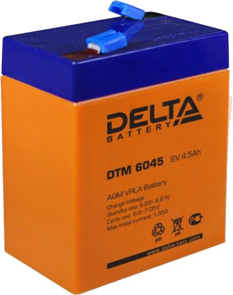 

Аккумулятор для ИБП Delta DTM 6045 (6В/4.5 А·ч)