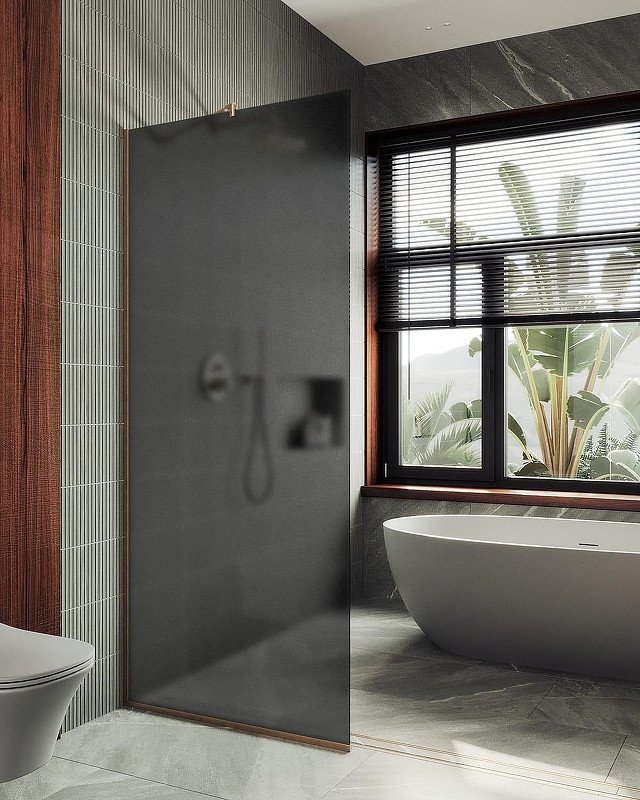 

Душевая стенка MaybahGlass 89x195 MGD-694-2у (графитовое матовое стекло/бронза)