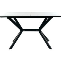 Кухонный стол ВВР Миллер (Мрамор марквина белый/черный №7, пластик бабочка 120-160/80)