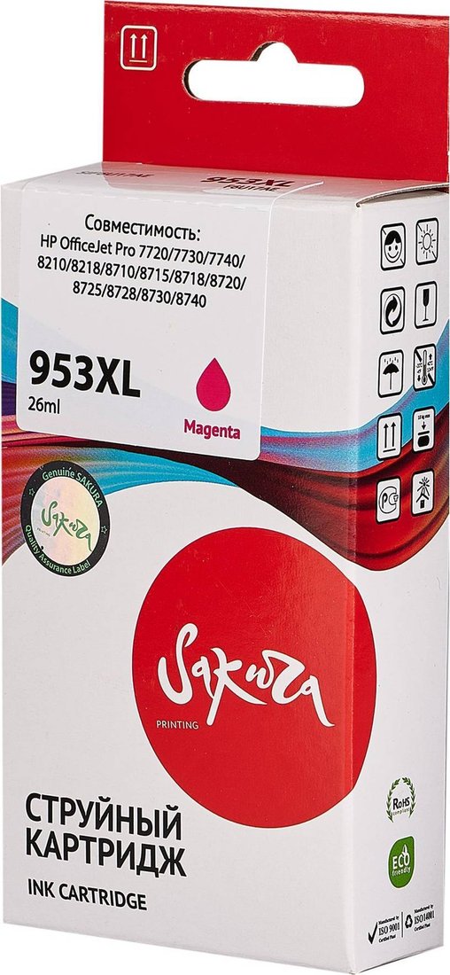 

Картридж Sakura Printing SIF6U17AE (аналог HP 953XL Magenta)