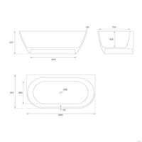 Ванна VATE Aska 159x86 VATEB0004-159 (белый, classik skold глянцевый)