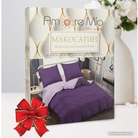 1.5-спальный комплект постельного белья Amore Mio Мако-сатин Гранат Микрофибра 1.5сп 23483 (фиолетовый/сиреневый)