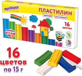 Пластилин Юнландия Веселый шмель 106673 (16 цв)