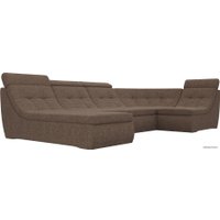 Модульный диван Лига диванов Холидей люкс 105595 (рогожка, коричневый)