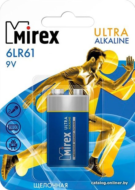 Батарейка Mirex Ultra Alkaline 9V 6LR6-E1