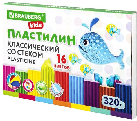 

Пластилин BRAUBERG Kids 106508 (16 цветов)