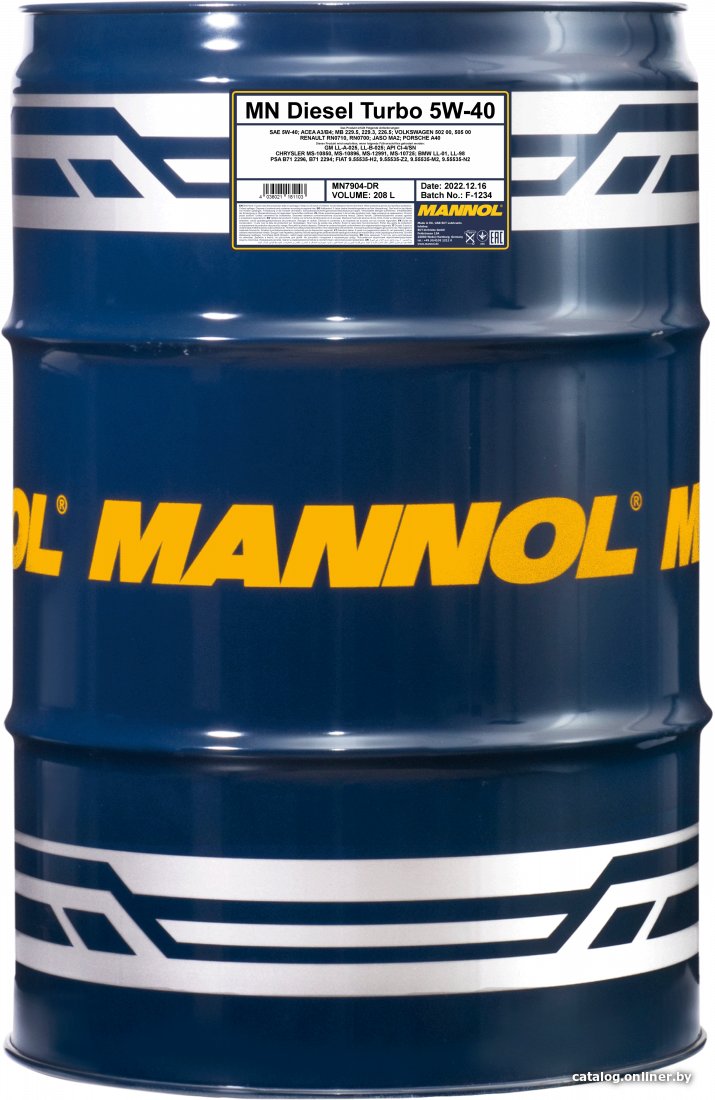 Моторное масло Mannol DIESEL TURBO 5W-40 208л