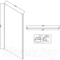 Душевая стенка Niagara Nova NG-A100GR-34 100х195 (графит/прозрачное стекло)