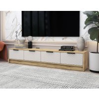 Тумба Интерлиния ТВ Концепт КТ-ТВ4-35 Техно (дуб золотой/кашемир)