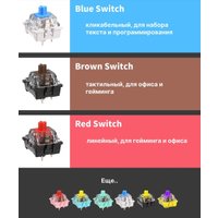 Клавиатура Royal Kludge RK100 RGB (белый/серый, RK Red)