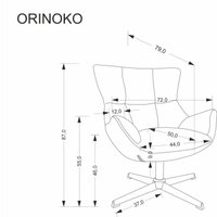 Интерьерное кресло Halmar Orinoko (серый)