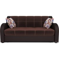 Диван Мебель-АРС Аккордеон Барон (микровелюр/экокожа, люкс коричневый/коричневый)