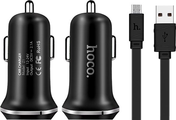 

Автомобильное зарядное Hoco Z1 microUSB (черный)