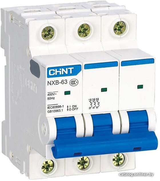 Выключатель автоматический Chint NXB-63 3P 63A 6кА C