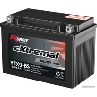 Мотоциклетный аккумулятор RDrive eXtremal Silver YTX9-BS (8.4 А·ч)