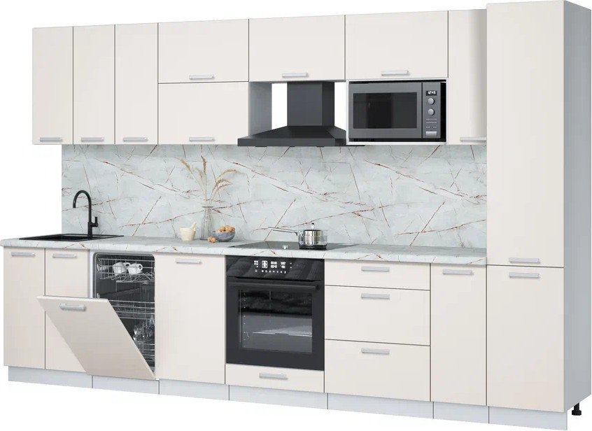 

Готовая кухня Интерлиния Мила Лайт 3.4-ПМ4 (персидский жемчуг/персидский жемчуг/серый каспий)