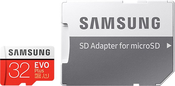 

Карта памяти Samsung EVO Plus microSDHC 32GB + адаптер