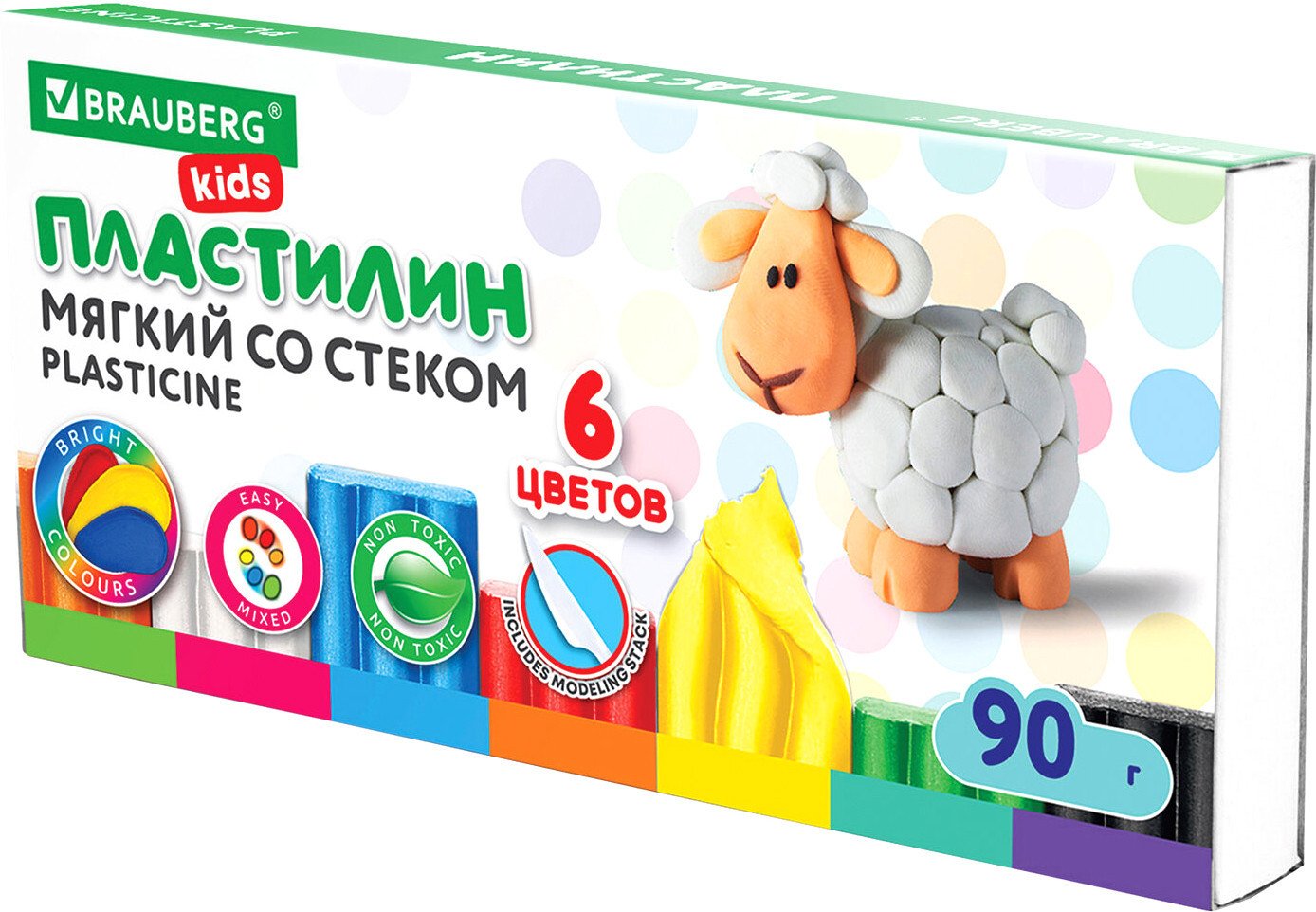 

Пластилин восковой BRAUBERG Kids 106493 (6 цв)