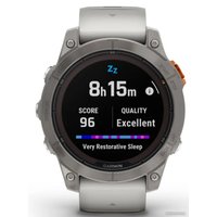 Умные часы Garmin Fenix 7 Pro Sapphire Solar (титан/оранжевый)