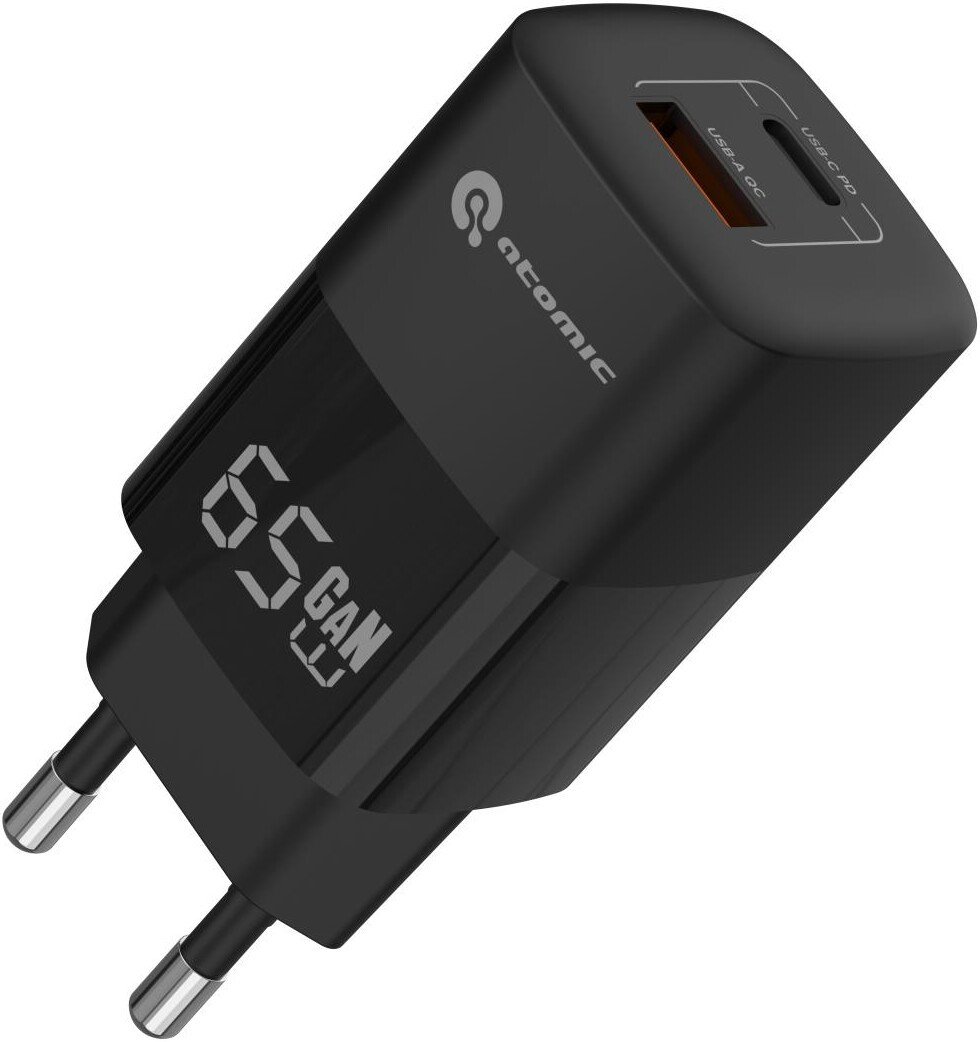 Сетевое зарядное Atomic UniQ G651 GAN 65W (черный)