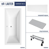 Ванна Lauter Oasis 155 21203055 (с ножками, серым подголовником и белым лиц.экраном)