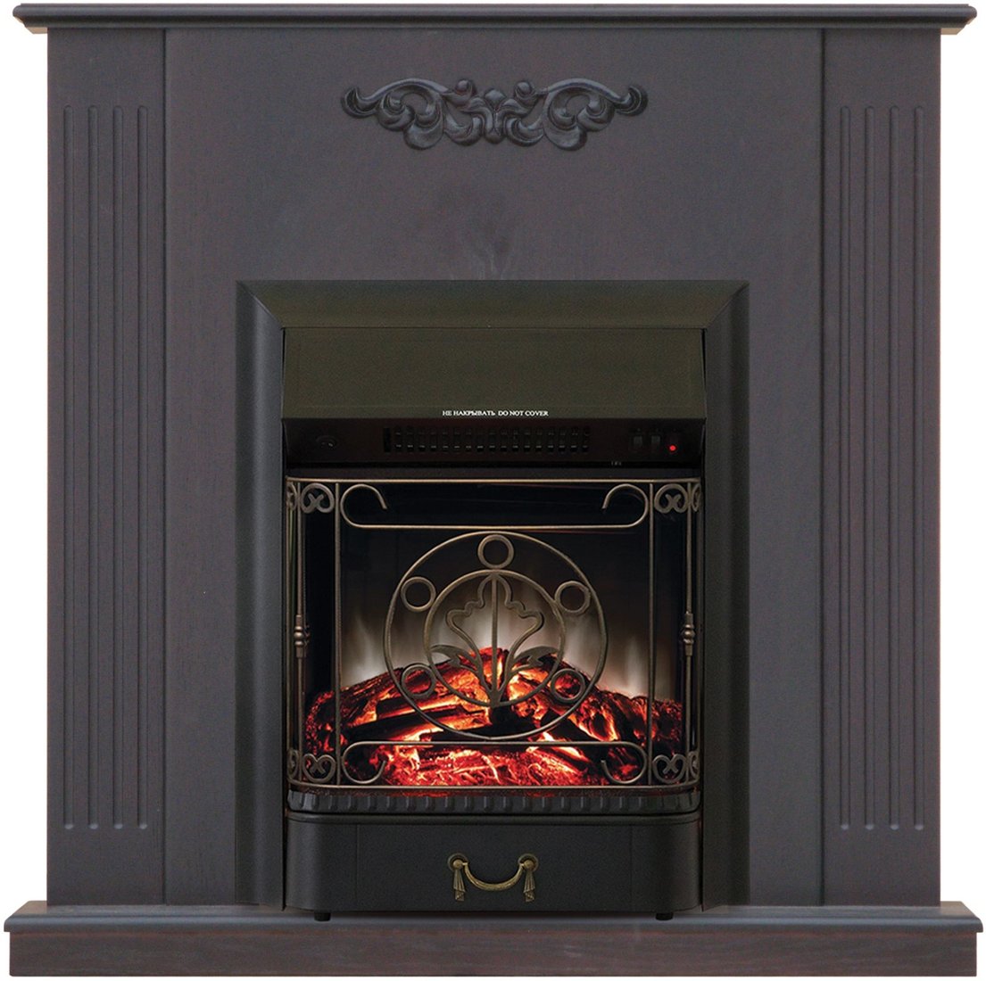 

Каминокомплект Smolcom Lumsden STD-ASP Majestic FX Black RB-STD3BLFX (темный орех)
