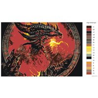 Картина по номерам SLAVINA Чёрный дракон в кольце 40 x 60 FNBB-dragonintheringv2