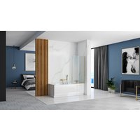 Стеклянная шторка для ванны Rea Elegant 70 (матовое золото/прозрачное стекло) в Солигорске