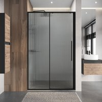 Душевая дверь Niagara Nova NG-84-L12FHB 120x195 (черный матовый/рифленое стекло)