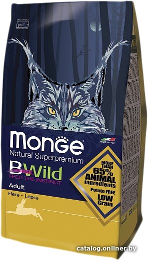 Сухой корм для кошек Monge BWild Adult Hare 10 кг