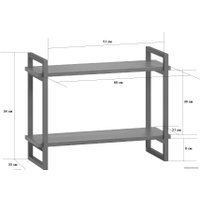 Полка LoftyHome Мальборк 2 графит