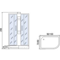 Душевая кабина Мономах 90/70/206 МЗ L Б/К