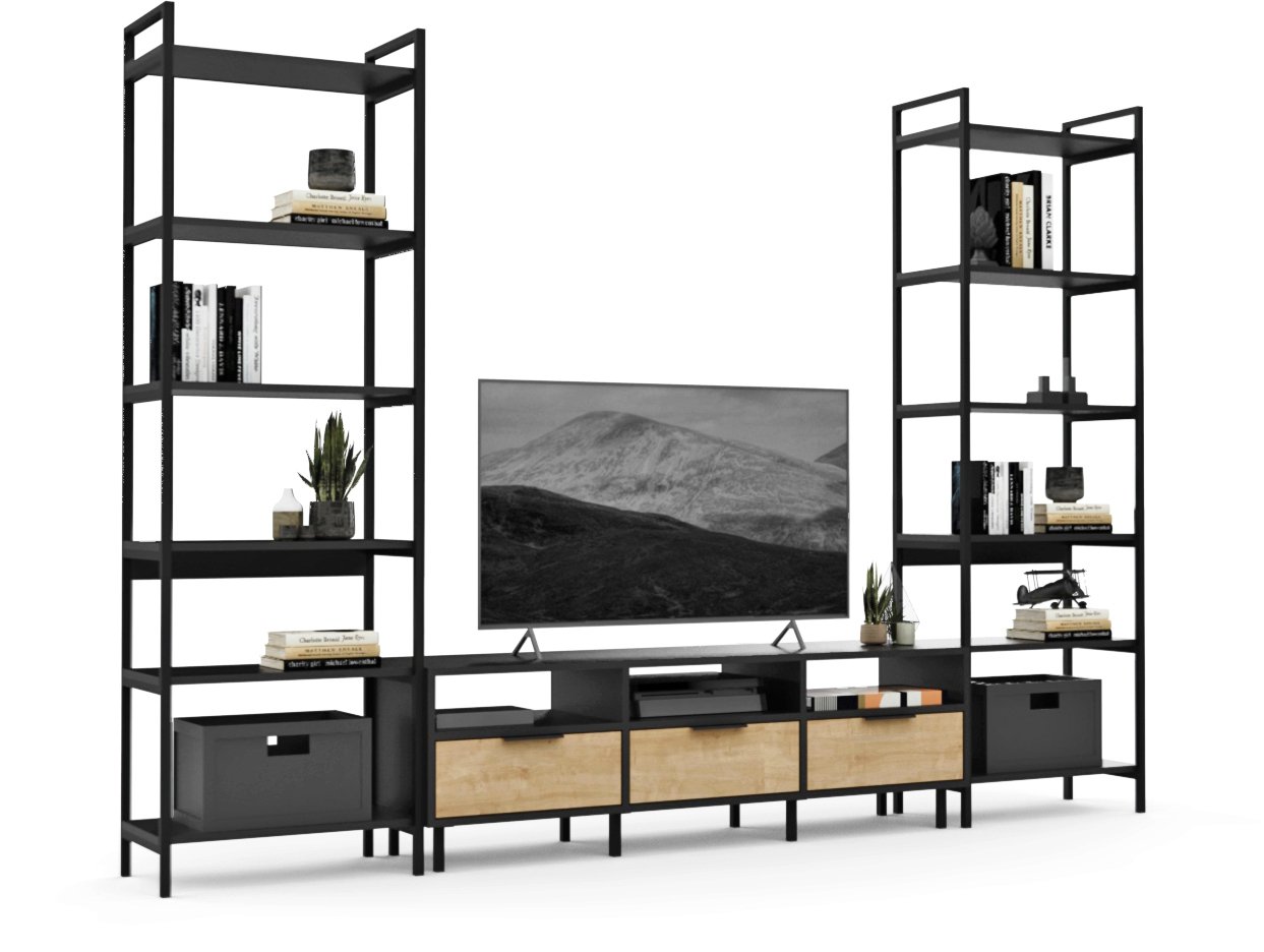 

Стенка Crafto Лофт Агата Симпл 05 270x38x190 (графит/дуб)
