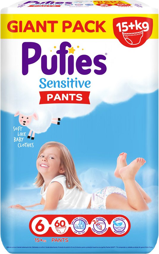 

Трусики-подгузники Pufies Sensitive Pants Extra Large 6 (60 шт)