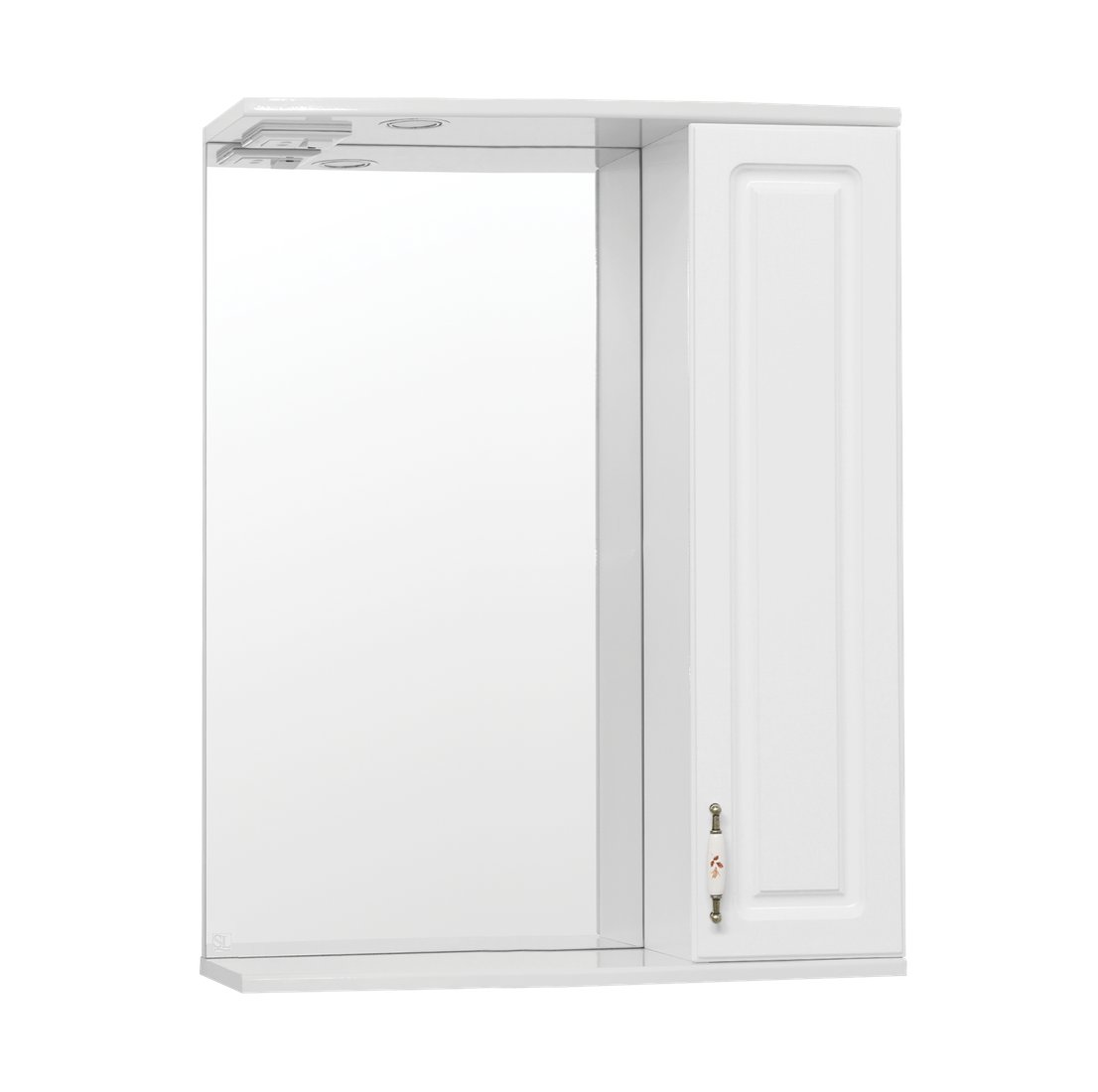 Symbolite Шкаф с зеркалом для ванной Олеандр-2 650/С (белый)