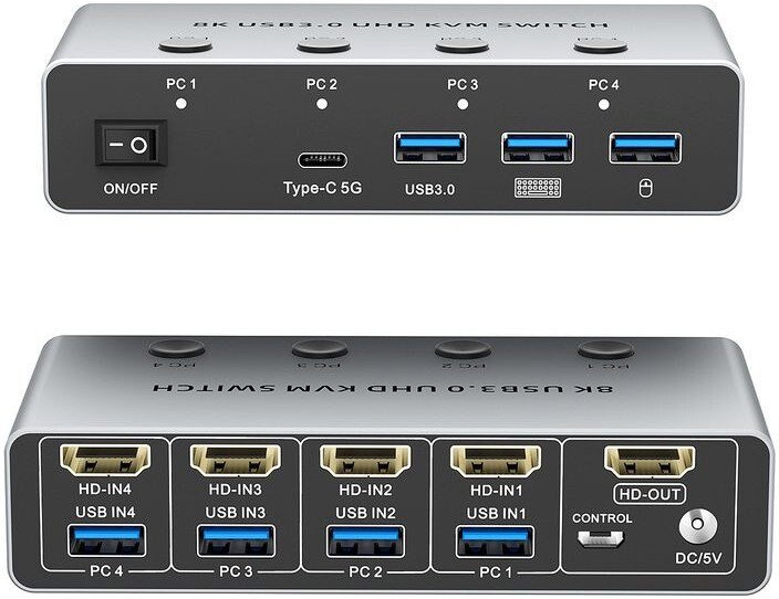 KVM переключатель USBTOP HDMI v2.1 - 8K 60Гц 559640