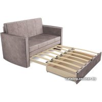 Диван Мебель-АРС Санта №2 (бархат серо-шоколадный Star Velvet 60 Cofee)