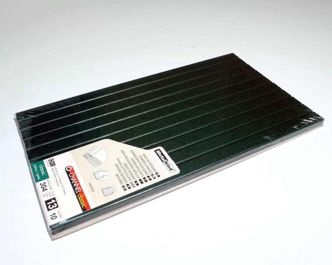 

Металлический канал для переплета OPUS Classic 304x13 мм OCH1330410ZIE (10 шт, зеленый)