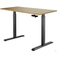 Стол для работы стоя ErgoSmart Manual Desk 1360x800x36 мм (дуб натуральный/черный)