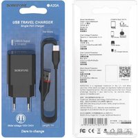 Сетевое зарядное Borofone BA20A microUSB (черный)