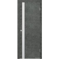 Межкомнатная дверь Юркас Stark ST12 ДО 60x200 (бетон темный/зеркало матовое)