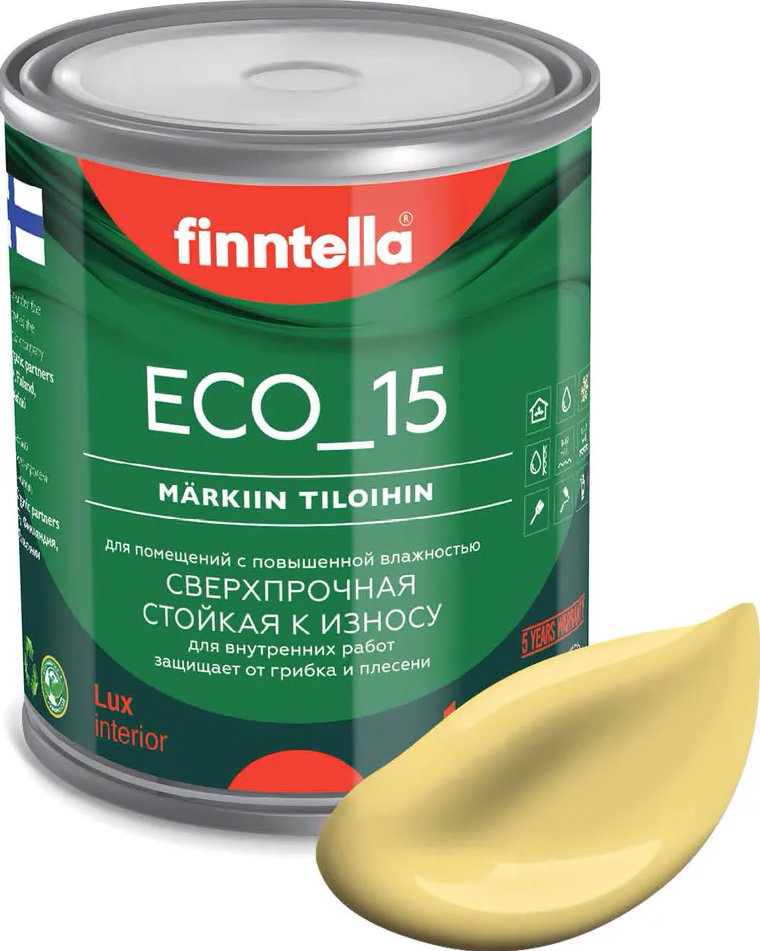 

Краска Finntella Eco 15 Maissi F-10-1-1-FL114 0.9 л (светло-желтый)