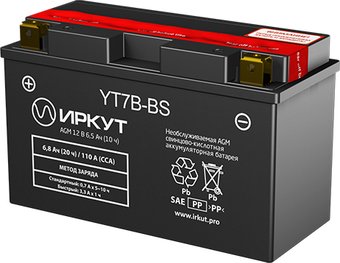 Мотоциклетный аккумулятор Иркут YT7B-BS (6.5 А·ч)